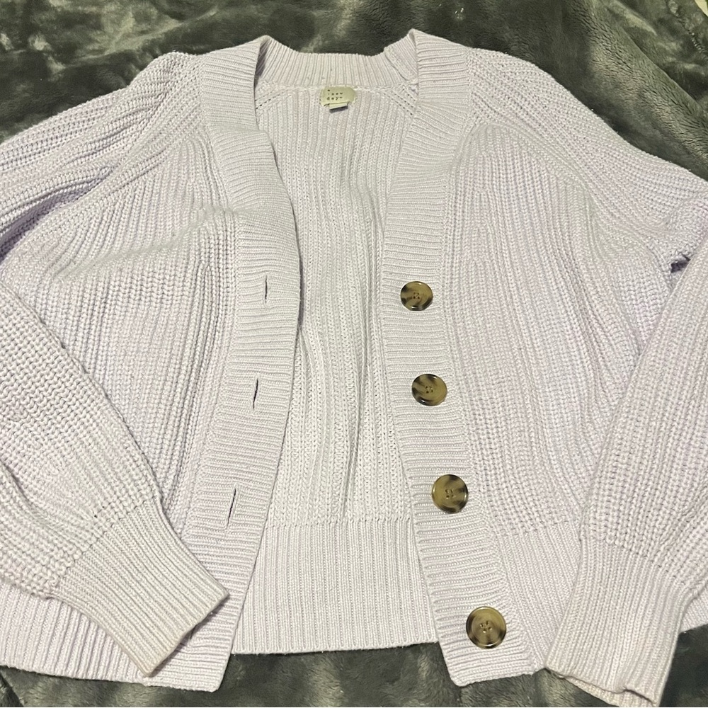 a new day Light Purple Button-Up Cardigan